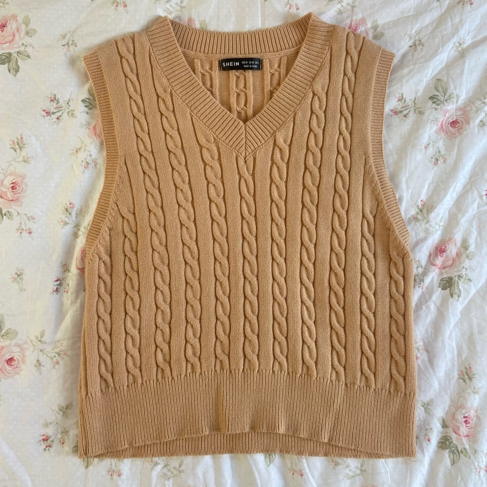 Tan Shein sweater vest